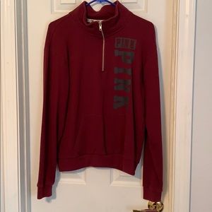 Maroon PINK quarter zip sweatshirt